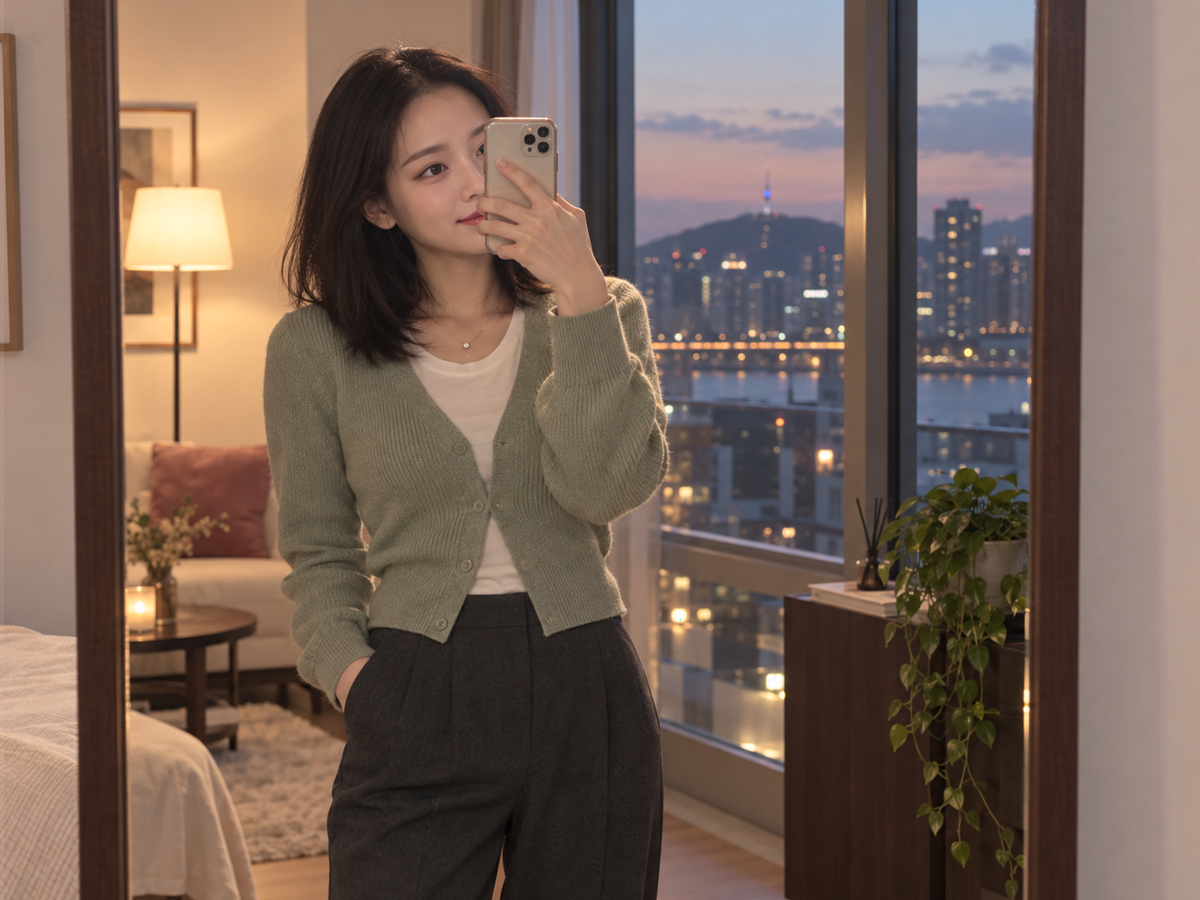 서울특별시 강남구 삼성동 이동과 방문 일정을 안내하는 젊은 성인 한국 여성 관리사
